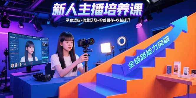 新人主播培养课：平台适应-流量获取-粉丝留存-收益提升全链路能力突破-十一网创