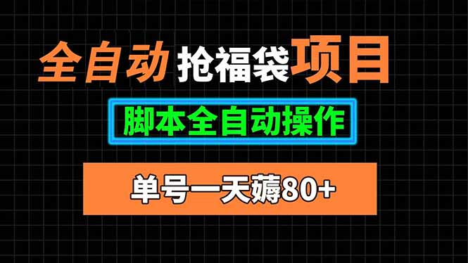 全自动抢福袋项目，单号一天80+脚本全自动操作-十一网创