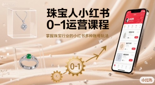 珠宝人小红书0-1运营课程，掌握珠宝行业的小红书多种账号玩法-十一网创