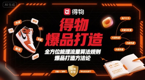 得物爆品打造，全方位梳理得物流量算法规则爆品打造规则-十一网创