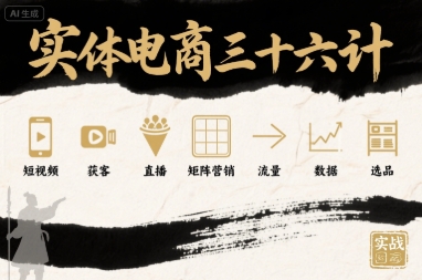 实体电商三十六计，短视频-获客-直播-矩阵营销-流量-数据-选品-十一网创