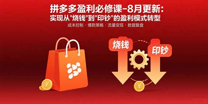 拼多多盈利必修课-8月更新：突破运营瓶颈实现从烧钱到印钞的盈利模式转型-十一网创