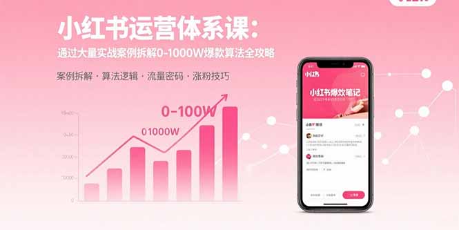 小红书运营体系课：通过大量实战案例拆解0-1000W爆款算法全攻略-十一网创