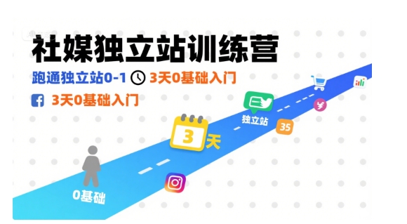 社媒独立站训练营，跑通独立站0-1，3天0基础入门-十一网创