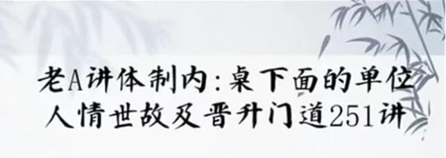 单位阳谋：讲透体制内单位门道251节-十一网创