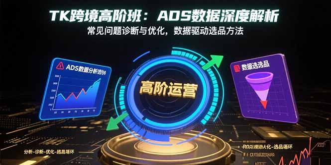 TK跨境高阶班：ADS数据深度解析，常见问题诊断与优化，数据驱动选品方法-十一网创
