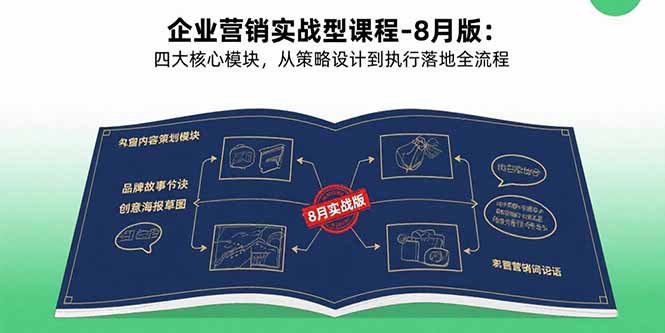 企业营销实战型课程-8月版：四大核心模块，从策略设计到执行落地全流程-十一网创