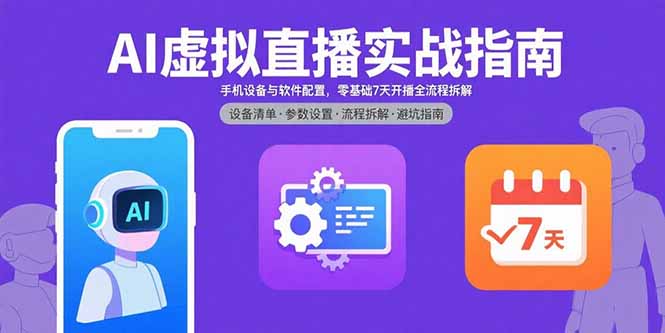 AI虚拟直播实战指南，手机设备与软件配置，零基础7天开播全流程拆解-十一网创