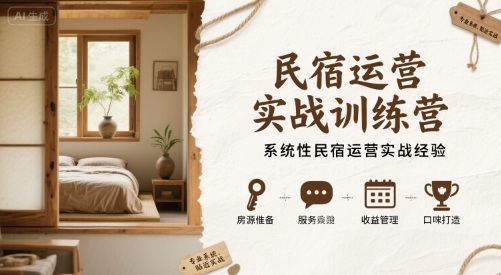 民宿运营实战训练营，系统性民宿运营实战经验-十一网创