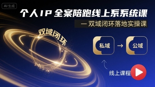 个人IP全案陪跑线上系统课-双域闭环落地实操课-十一网创