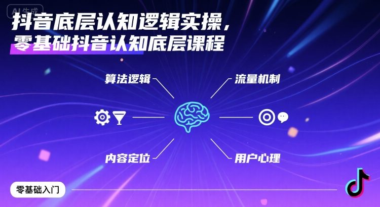 抖音底层认知逻辑实操，零基础抖音认知底层课程-十一网创