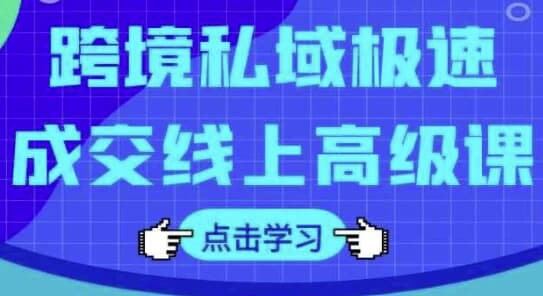 跨境私域极速成交线上高级课-十一网创