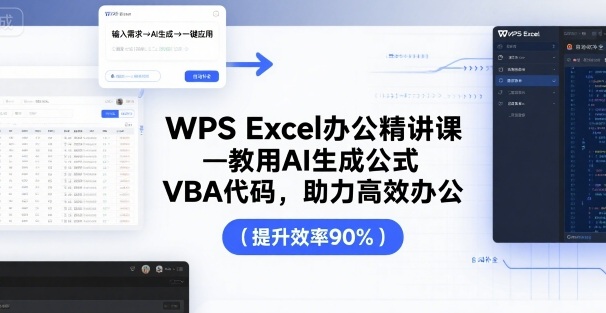 WPSExcel办公精讲课，教用AI生成公式，VBA代码，助力高效办公-十一网创