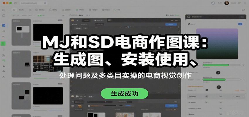 MJ和SD电商作图课：生成图、安装使用、处理问题及多类目实操的电商视觉创作-十一网创
