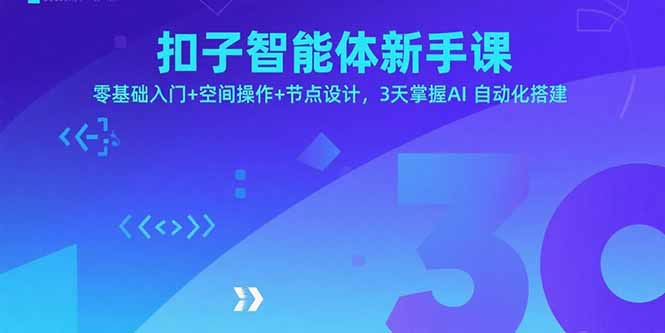 扣子智能体新手课，零基础入门+空间操作+节点设计，3天掌握AI自动化搭建-十一网创