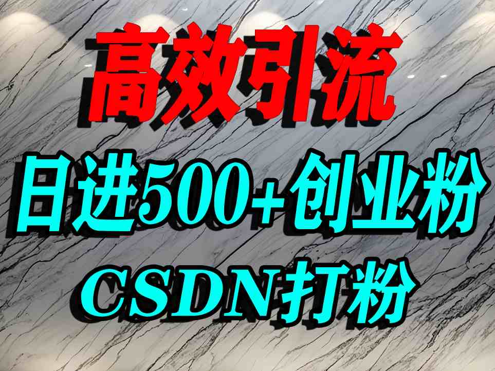 怎么打创业粉？CSDN又一个你不知道的打粉引流神秘平台，单人日引500+精准流量-十一网创