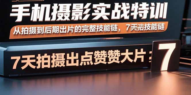 手机摄影实战特训，从拍摄到后期出片的完整技能链，7天拍出点赞大片-十一网创