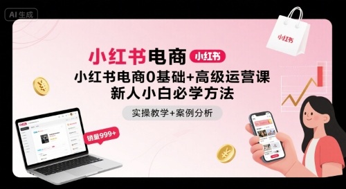 小红书电商0基础+高级运营课，新人小白必学方法，实操教学+案例分析-十一网创
