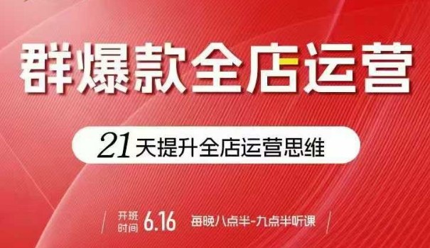 贾真电商群爆款全店运营，21天提升全店运营思维，起店、全店运营爆款不断-十一网创