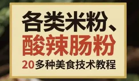 各类米粉、肠粉、酸辣粉类20多种美食技术教程-十一网创