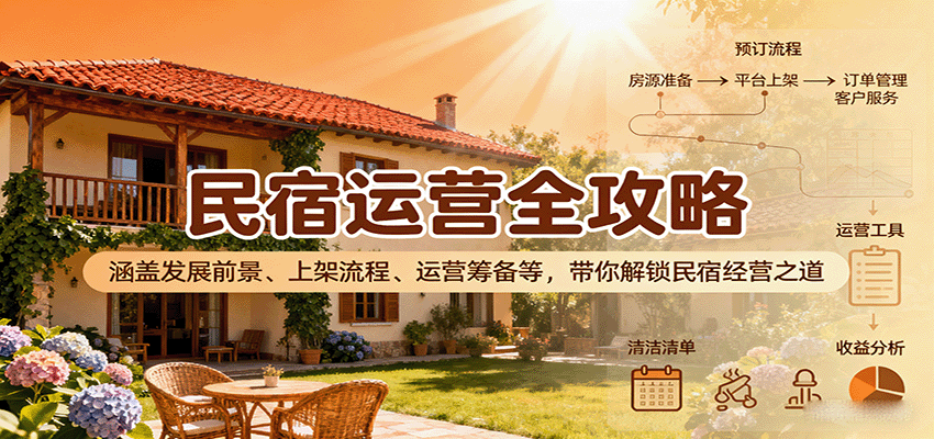 民宿运营全攻略：涵盖发展前景、上架流程、运营筹备等，带你解锁民宿经营之道-十一网创