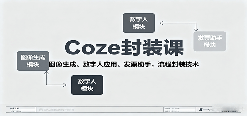 Coze封装课，图像生成、数字人应用、发票助手，流程封装技术-十一网创