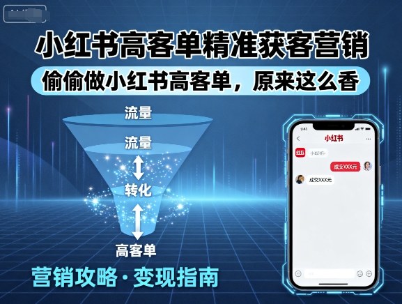 小红书高客单精准获客营销，偷偷做小红书高客单，原来这么香-十一网创