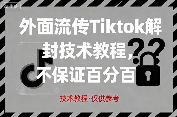 外面流传Tiktok解封技术教程，不保证百分百，具体自测-十一网创