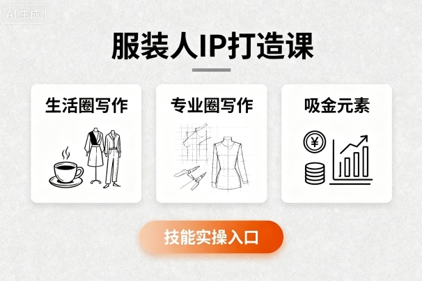 服装人IP打造课，文案创富+生活圈写作+专业圈写作+服装人专属+吸金元素+技能实操-十一网创