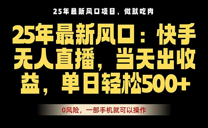 25年最新无人直播玩法，当天秒出单，一部手机就可操作-十一网创