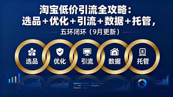 淘宝低价引流全攻略：选品＋优化＋引流＋数据＋托管，五环闭环(9月更新-十一网创