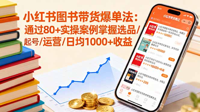 小红书图书带货爆单法：通过80+实操案例掌握选品/起号/运营/日均1000+收益-十一网创