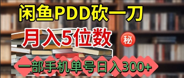 闲鱼PDD砍一刀，一部手机就可以操作，单号日入3张-十一网创
