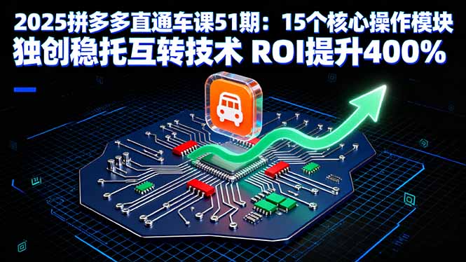 2025拼多多直通车课51期：15个核心操作模块独创稳托互转技术ROI提升400%-十一网创