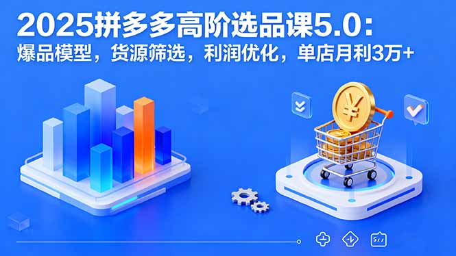2025拼多多高阶选品课5.0：爆品模型，货源筛选，利润优化，单店月利3万+-十一网创