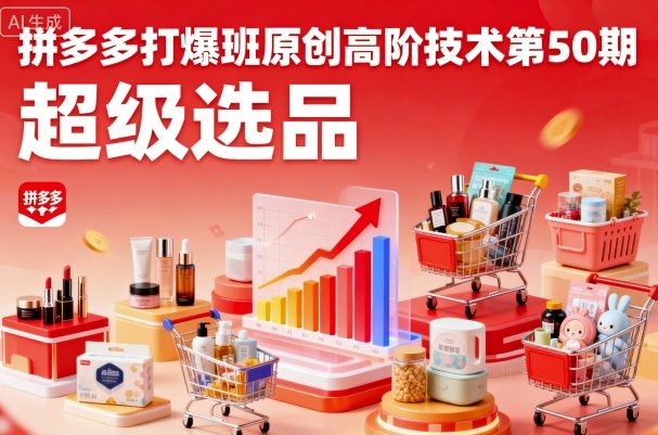 拼多多打爆班原创高阶技术第50期，超级选品-十一网创