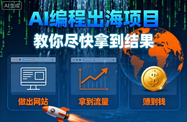 AI编程出海项目，教你尽快拿到结果-做出网站、拿到流量、賺到钱-十一网创