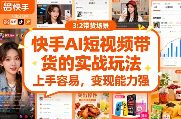 快手ai短视频带货的实战玩法，上手容易，变现能力强-十一网创
